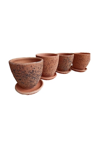 4 Adet Antik Görünümlü Toprak Saksı 12 12 Cm 32212599