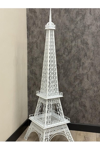 Metal Eyfel Kulesi Cnc Kesim Beyaz Renk