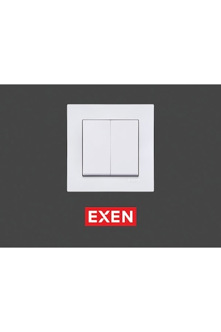 Exen Karell Beyaz Komütatör Çerçeveli 5 Adet