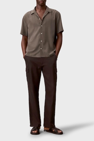 Calvin Klein Modal Karışımlı Relaxed Fit Kısa Kollu Gömlek Lv04lf114g9o9 Erkek Gömlek Lv04lf114g 9o9 Kahve