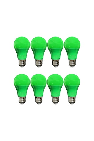 8 Adet Osaka 10w Yeşil Işık E27 Duylu Kalın Duy Led Ampul