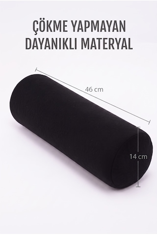 Çok Amaçlı Sert Silindir Yastık Sünger Ortopedik Boyun Yastığı Bel Boyun Bacak İçin Siyah Yastık Poliüretan Yastık 46x14 Cm
