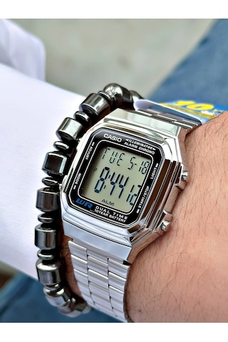 Casio Kare Dijital   Klasik Erkek Kol Saati + Bileklik Hediyeli Nda89