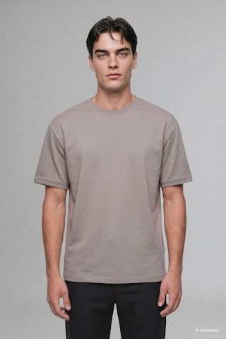 Defacto Kırışmaz Oversize Bisiklet Yaka Basic Kısa Kollu Tişört B6494ax26augr168 Gri-gr168