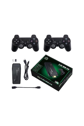 Hallow PS1 Home TV Kablosuz Çift Kol Retro 10.000 Oyunlu TV Stick Mini Oyun Konsolu