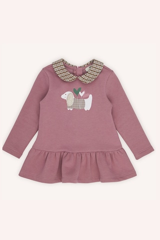 Kız Bebek Yaka Detaylı Örme Pembe Elbise 8408373 2421GB26009
