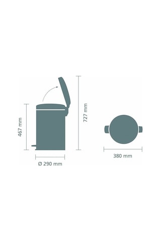 Brabantia Çöp Kutusu 20 Lt Newicon Pedallı Mat Siyah