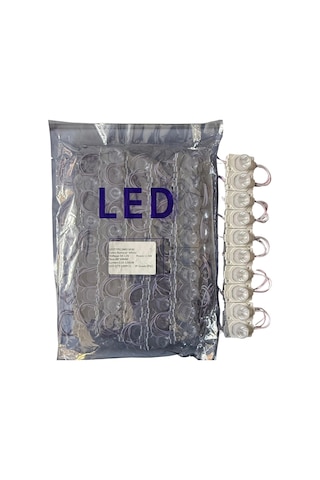 100 Adet 12 Volt 1.5 Watt Tek Lensli 6500k Beyaz 3030 Led Modül Ip65 1 Paket