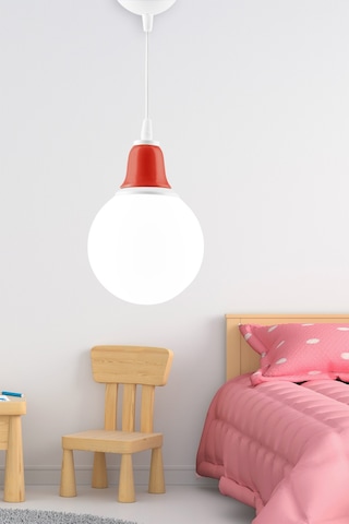 Dede Tekli Colores Sarkit Avize Kirmizi Seramikli Dekoratif Aydi