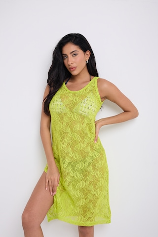 By Papi Pamuk Dantel Elbise Fıstık Yeşili