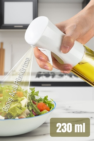 Vienev Airfryer Sprey Yağdanlık Cam Şişe - Izgara Fritöz Salata Yağ Püskürtücü Beyaz