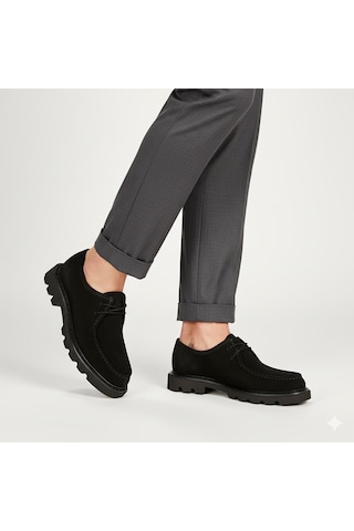 Libero 4534 Hakiki Deri Erkek Ayakkabı Siyah Süet