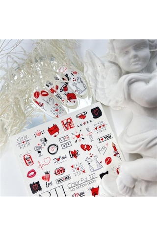 Stiker Arti 127 Love You - Aşk Teması Beyaz