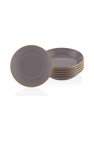 The Mia Basic Yemek Tabağı 6 Lı Set Gri - 20cm