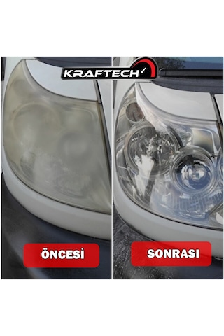 Kraftech Yeni Nesil Premium I Buharlı Araba Far Temizleme Ve Parlatma Seti - 9 Parça Ürün