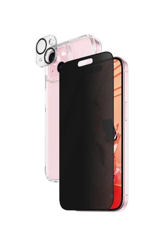 Apple Uyumlu iPhone 15 Uwf Privacy Bundle Ekran & Kamera Koruyucu Kapak