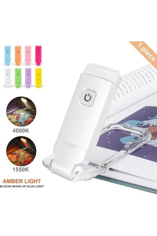 Yingfu Tcherchı Led Kitap Klipsi Okuma Lambası - Başucu Okuma Işıkları Beyaz