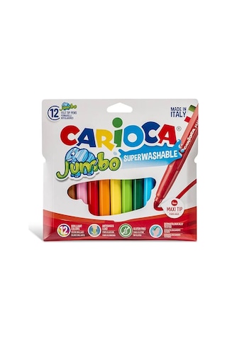 Carioca Jumbo Yıkanabilir Keçeli Kalem 12'li