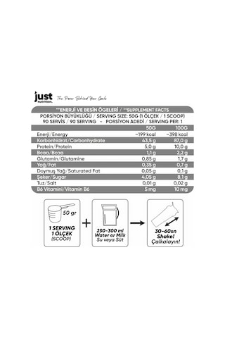 Just Nutrition Mass Gainer Karbonhidrat Tozu 4500 Gr 90 Servis Çikolata + Shaker + Protein Kahve çikolata
