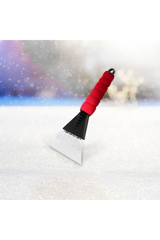 Sones Araç Buz Çözücü Süpürme Fırçalı Kürek Kırmızı