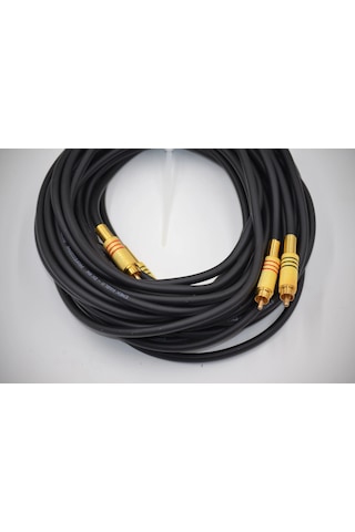 Amfi Rca Kablosu 10 Metre - El Yapımı %100 Bakır Uzun Anfi Rca Ses Kablosu - 10 Mt
