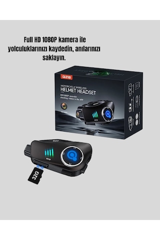 Northcity Q28 Kameralı Motosiklet Kask Kulaklık Bluetooth 5.3 - Su Geçirmez 1080p Hd