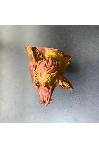 Dekoratif Asılabilir Jaguar Başı 3d Duvar Heykeli Gold Red 20x16