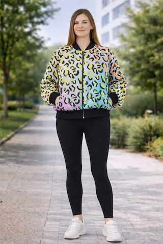 Alexandergardi Leopar Desenli Fermuarlı Sweatshirt Siyah