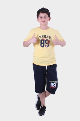Fyk Kids Erkek Çocuk Alt-üst Kapri-tişört Takım Sarı