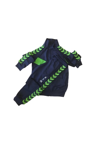 Çocuk Femuarlı Rüzgar Geçirmez Kumaş Eşofman Takım Lacivert