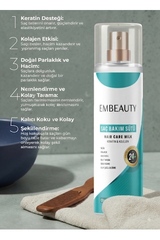 Embeuty Besleyici Keratin Kolajen Saç Bakım Sütü 200 Ml