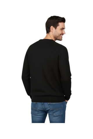 Erkek Spor Reklam Kol Kazak Regular Fit Bgl-st04949 Siyah