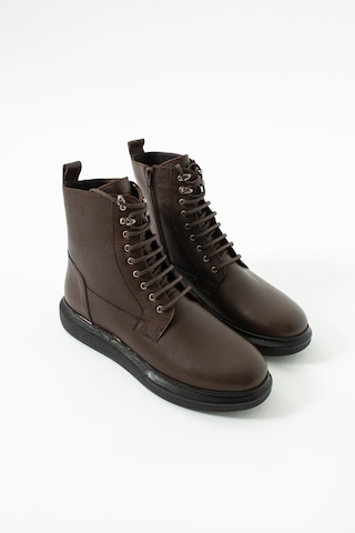 King Shoes Büyük Numara Erkek Bot Kahverengi
