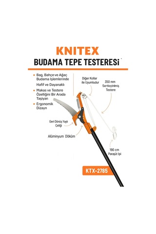 Ktx-2785 Tepe Budama Testeresi Uzun Saplı Ağaç Dal Kesme & Budama Testeresi