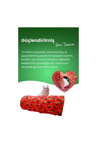 Miyav Katlanabilir Desenli Kedi Oyun Tüneli 60 CM