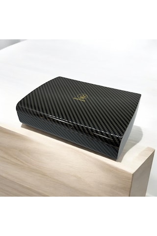 Guevara Karbon Desen Mini Puro Kutusu Humidor Siyah 5s