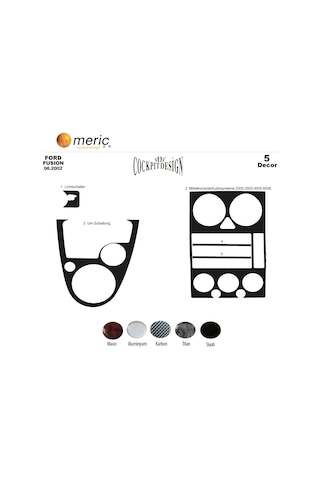 Meriç® Ford Fusion Ön Torpido Kaplama 5 Parça 2002-2005 (530156343)