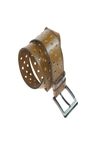 Hakiki Deri Erkek Delikli Kot Kemeri 4,5 Cm Taba