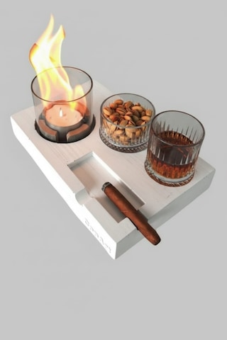 Elza Beyaz Biyoetanol Masaüstü Şömine - 1 Lt Copart Yakıt Hediye