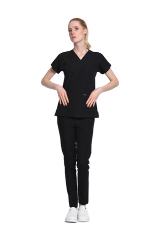 Siyah Hemşire Takımı Unisex