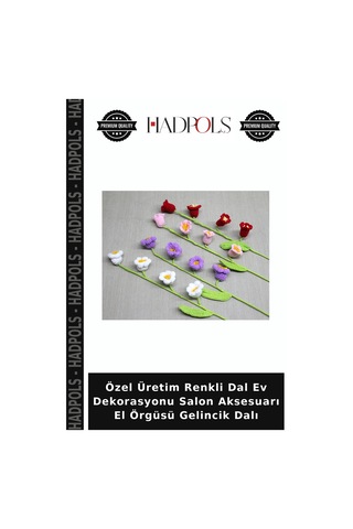 Özel Üretim Renkli Dal Ev Dekorasyonu Salon Aksesuarı El Örgüsü Gelincik Dalı