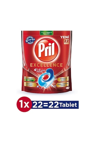 Pril Excellence 4 Ü 1 Arada 44 Kapsül 2 x 22'li Paket