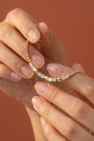 Valmont Accessories Xuping 14k Kaplama 17+2 Cm Ayarlanabilir Kalp Detaylı Taşlı Kadın Çelik Bileklik Altın