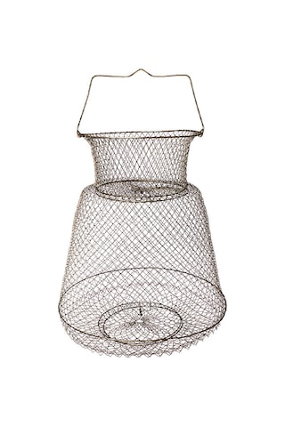 Kosona Çinko Kaplı Demir Tel Balık Kovası - 38x60 Cm Boyutlu, Kurutmak İçin Sallanabilir, Balık Ve Somon İçin İdeal