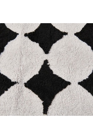 Evidea Soft Elegant Curves Tufting Banyo Paspası - Siyah - 60x90 Cm Siyah