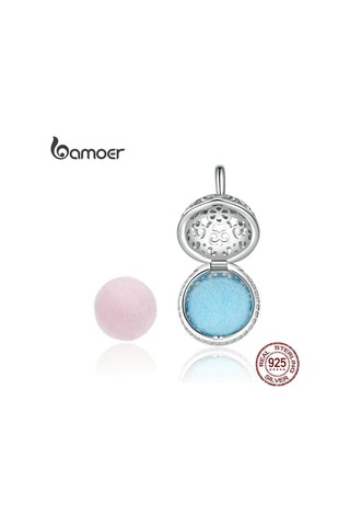 Bamoer Parfüm Madalyon Kolye Charm Yılan Bilezik Kolye Gerçek 925 Ayar Gümüş Gümüş