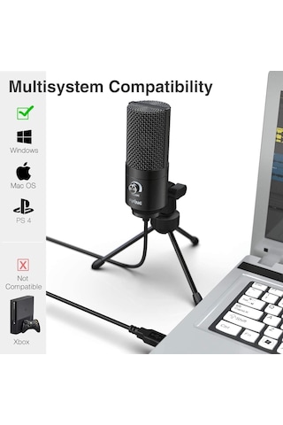 Usb Mikrofon Pc Gaming, Mikrofon, Mac Ps4 Ps5 İçin, Standlı Podcast Mikrofon, Stüdyo Kalitesi Kayıt Kondansatörü,