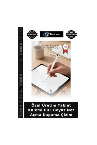 Özel Üretim Tablet Kalemi P03 Beyaz Not Açma Kapama Çizim