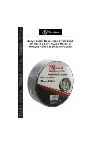 Delux Serisi Kaydırmaz Siyah Bant 50 Mm X 10 Mt Kayma Önleyici Yürüyüş Yolu Basamak Koruyucu