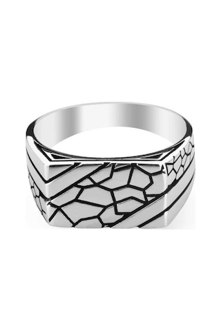 925 Ayar Gümüş Desenli Zarif Erkek Yüzük (508384243)